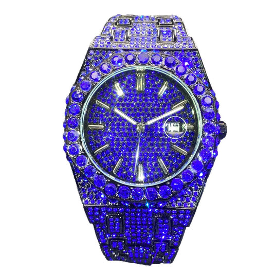 Diamond Blue Quartz Watch