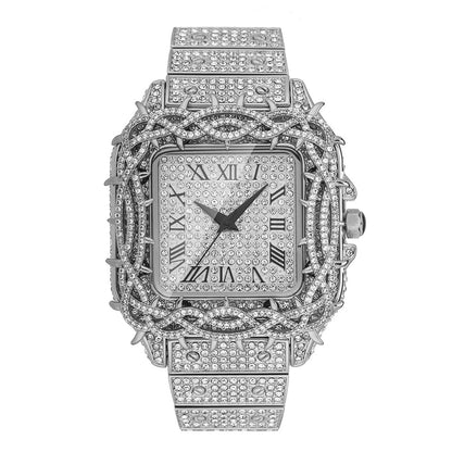 Square Zircon Diamond Quartz Watch