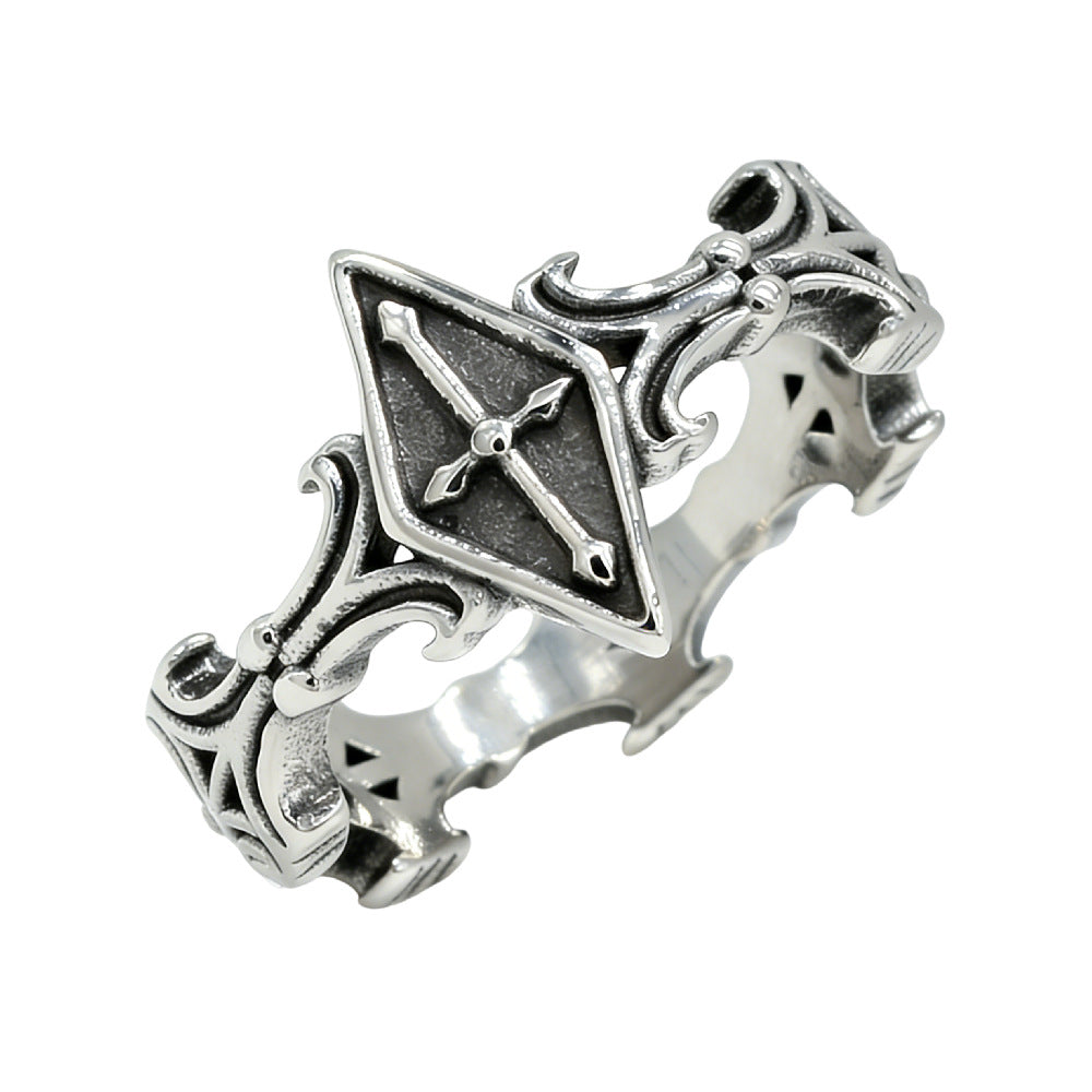 Cross Titanium Steel Ring