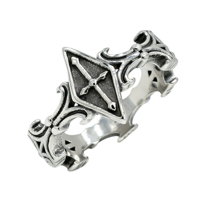 Cross Titanium Steel Ring