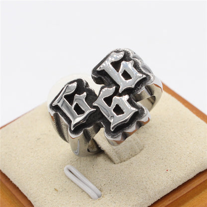 666 Titanium Steel Ring