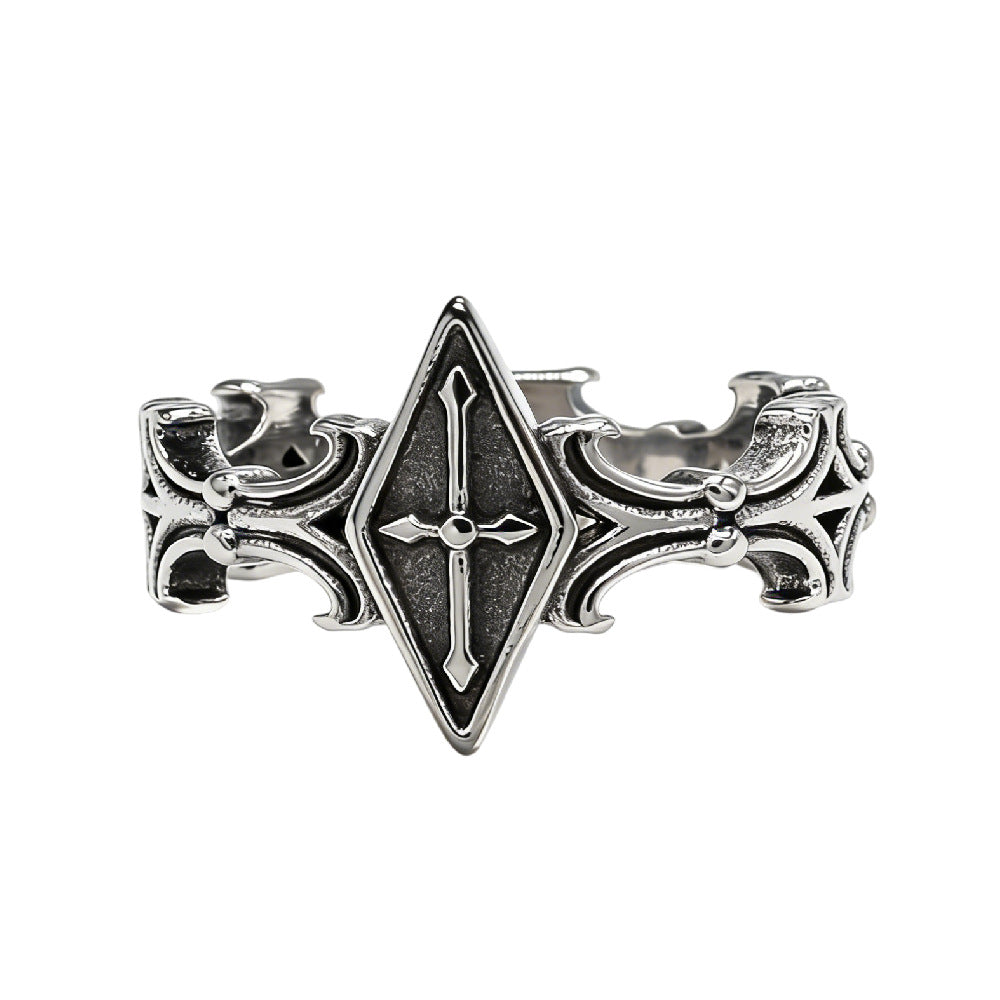 Cross Titanium Steel Ring