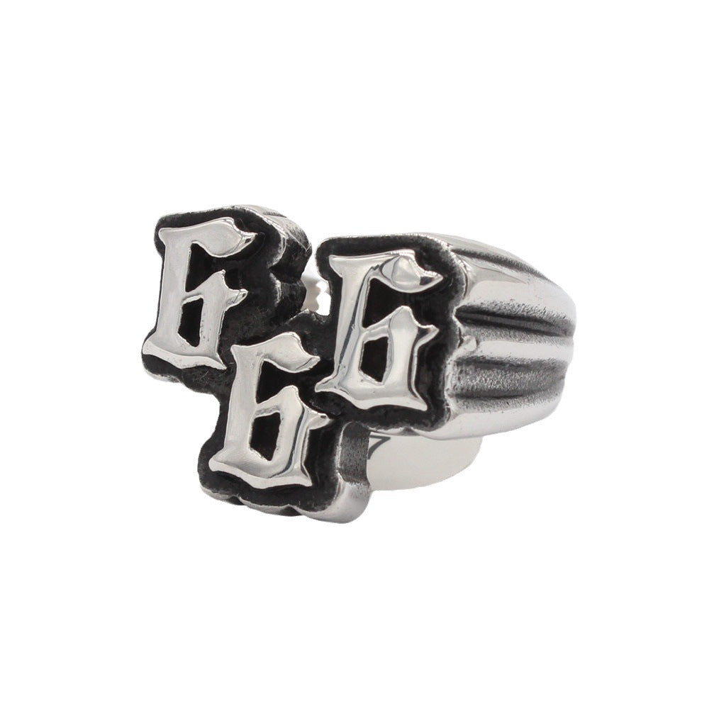 666 Titanium Steel Ring