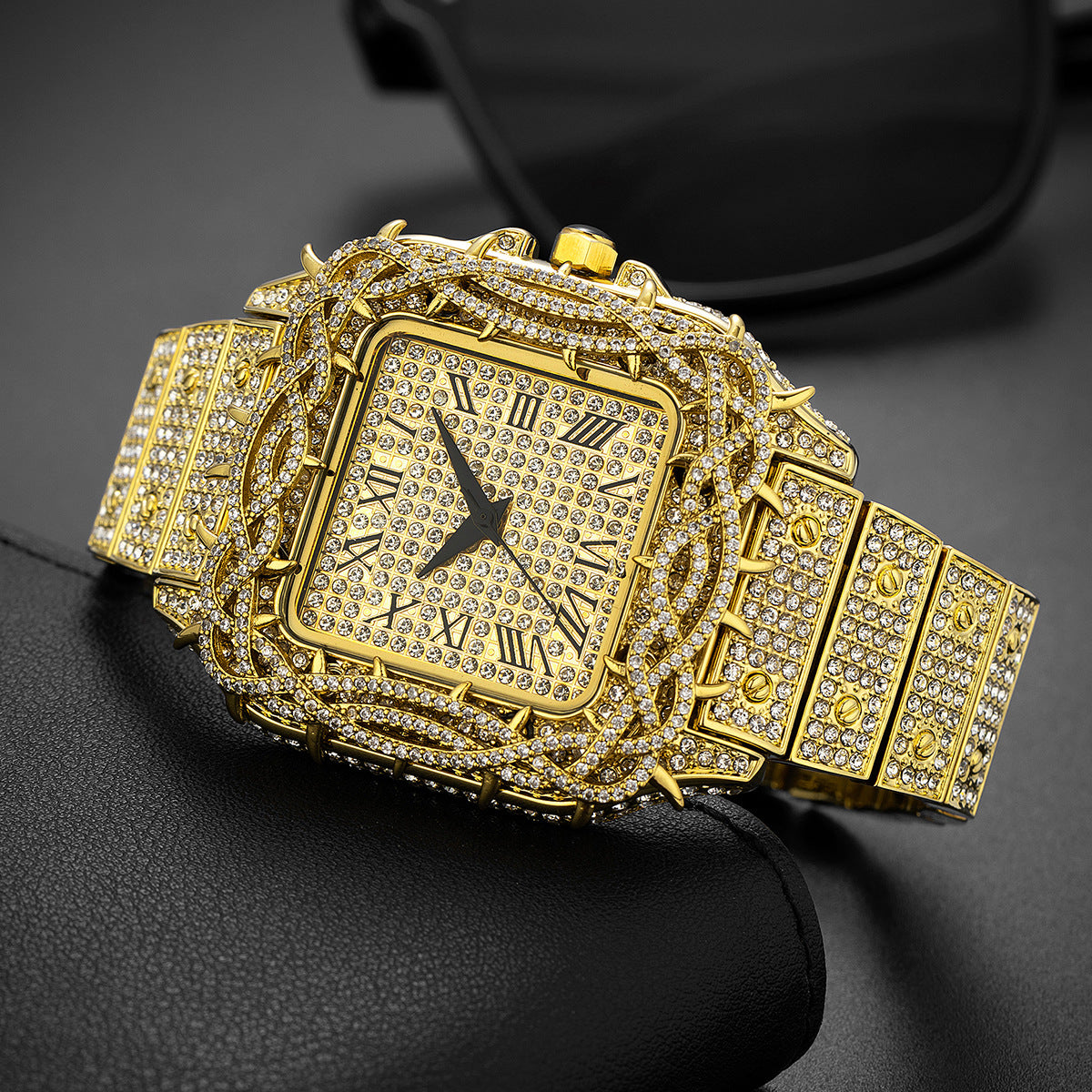 Square Zircon Diamond Quartz Watch