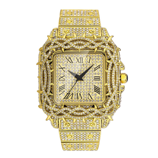 Square Zircon Diamond Quartz Watch